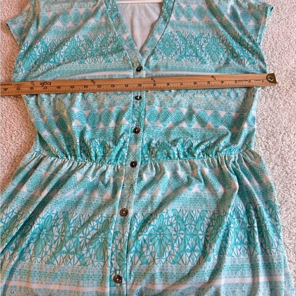 Cabana Life Dress Womens Sz L Maxi button up paisley V Neck Tiered UPF Cover up - Picture 9 of 11